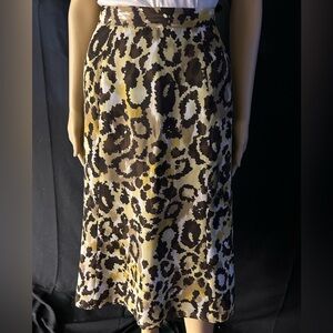 Leopard Print Midi Skirt